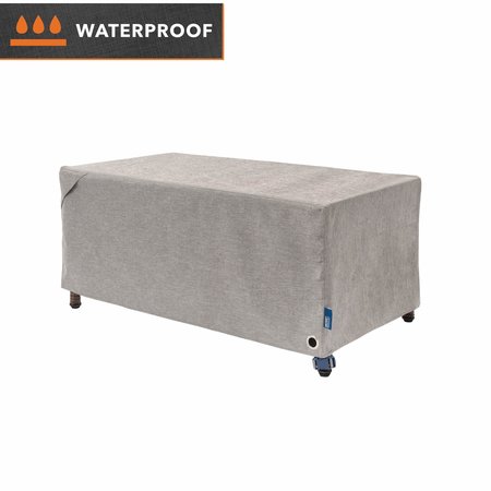 Garrison Patio Ottoman/Coffee Table/Fire Pit Cover, Waterproof, 42 in. Lx22 in. Wx17 in. H, Granite -  MODERN LEISURE, 3122